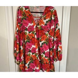Show Me Your Mumu Tunic, wildly colorful, excellent shape SZ 2X.